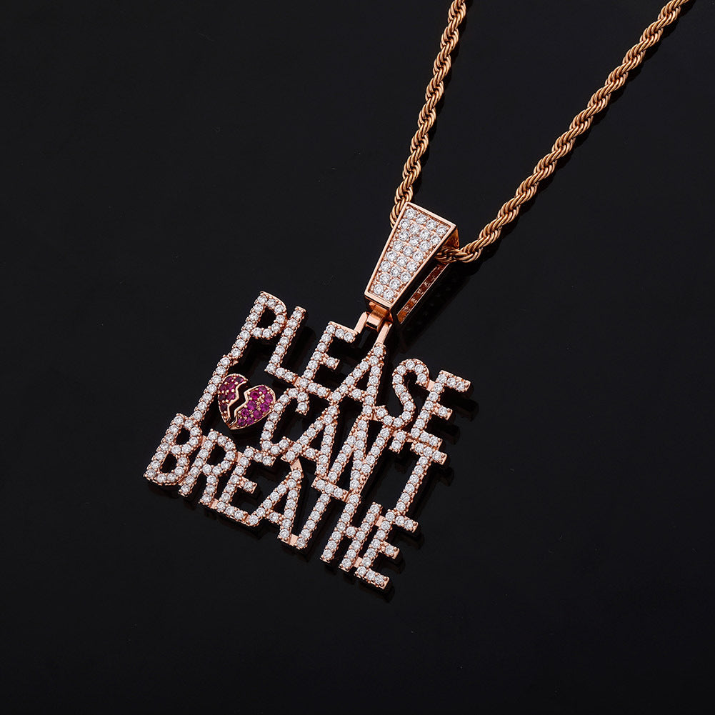 Hip Hop Letter Pendant Necklace with Zirconium Stones