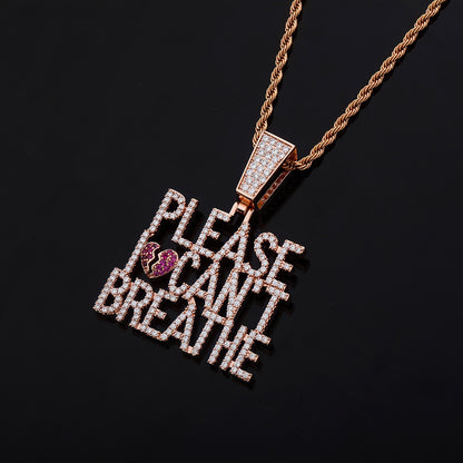 Hip Hop Letter Pendant Necklace with Zirconium Stones