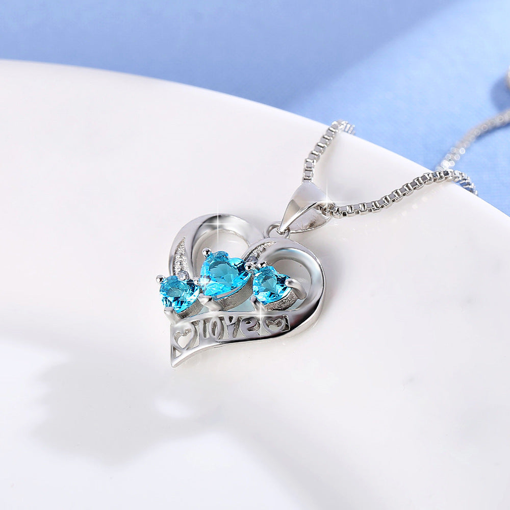 Heart-Shaped Amethyst Pendant Necklace for Women