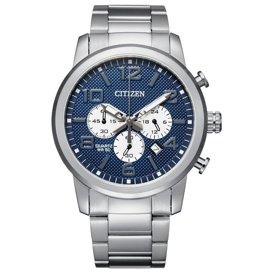Citizen Quartz Mens Watch Stainless Steel Classic Silver-Tone (Model: AN8050-51M)