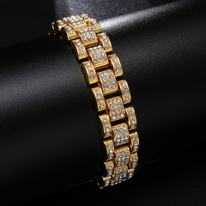 Hip Hop Cuban Chain Diamond Watch Band (EU/US Style)