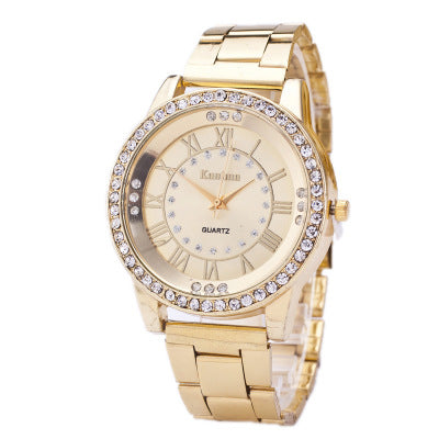 Diamond-Studded Mesh Women's Steel Casual Watch