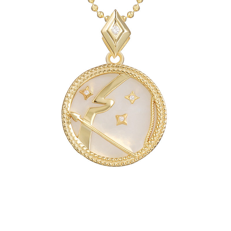 925 Silver Zodiac Necklace with Mother of Pearl Pendant