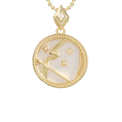 925 Silver Zodiac Necklace with Mother of Pearl Pendant