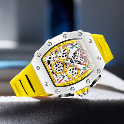 ONOLA Stylish Waterproof Quartz Men's Watch with Silicone Band