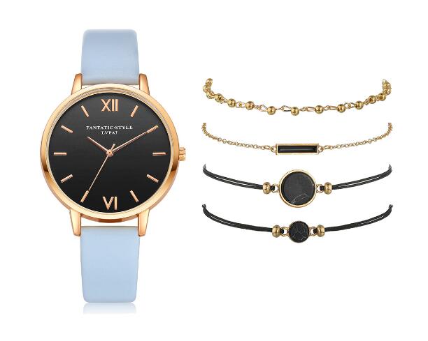 Lvpai Women's Minimalist Quartz Watch and Bracelet Set
