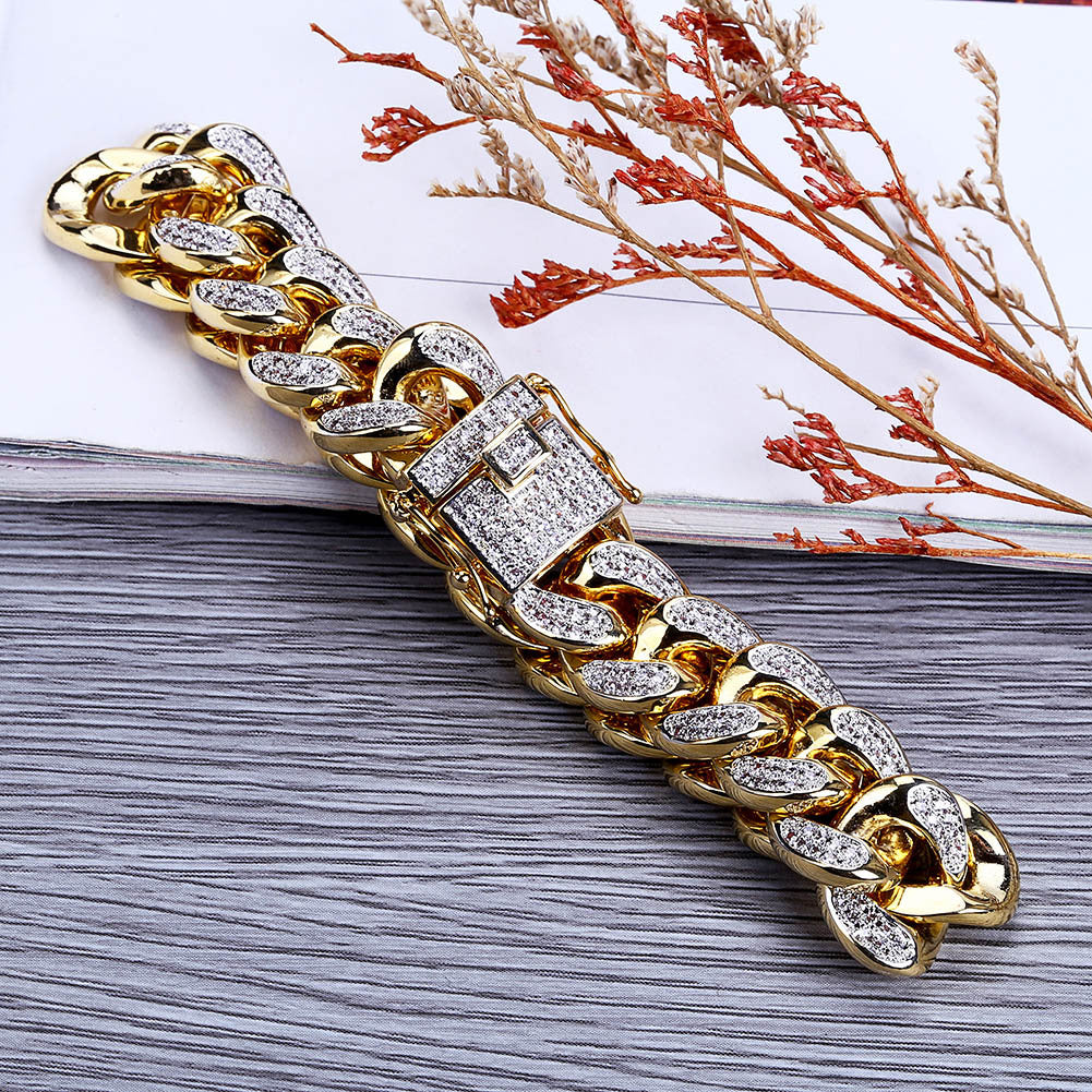 Miami Cuban Link with Zirconia Stone Jewelry Clasp