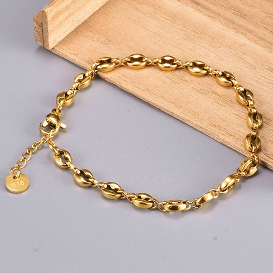 Simple Coffee Bean Short Bracelet