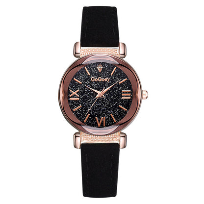 Starry Sky Women's Quartz Watch with Diamond Accents