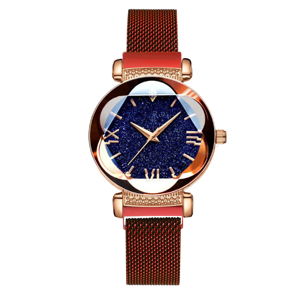 Starry Sky Quartz Watch for Women with Steel Band