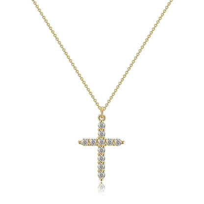 Rotatable Cross Crown Diamond Necklace