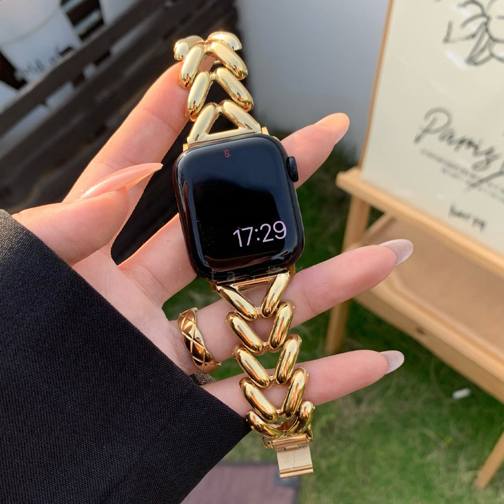 Denim Chain Metal Watch Band for Apple Watch 1-8