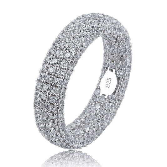 925 Silver Hip-Hop Style Zircon Ring for Men