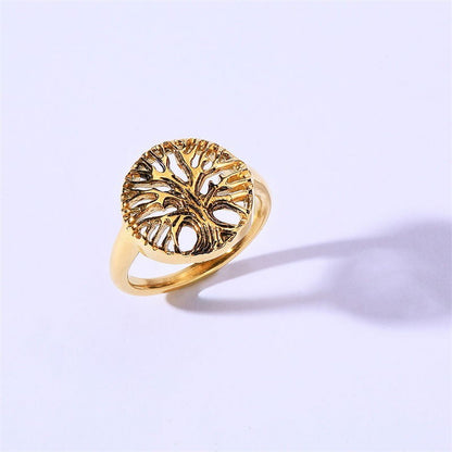Versatile Stainless Steel Tree of Life Ring