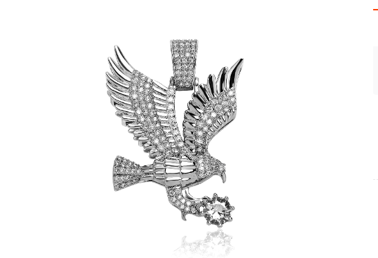 Men's Hip Hop Eagle Necklace with Zircon Pendant